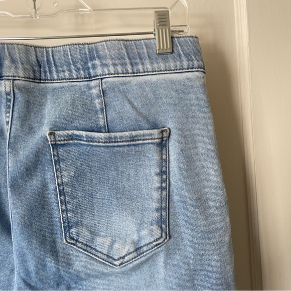 Risen | Mid Rise Jogger Flare Jeans Drawstring Light Wash - Picture 9 of 13